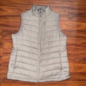 Womens Eddie Bauer Taupe Quilted Vest